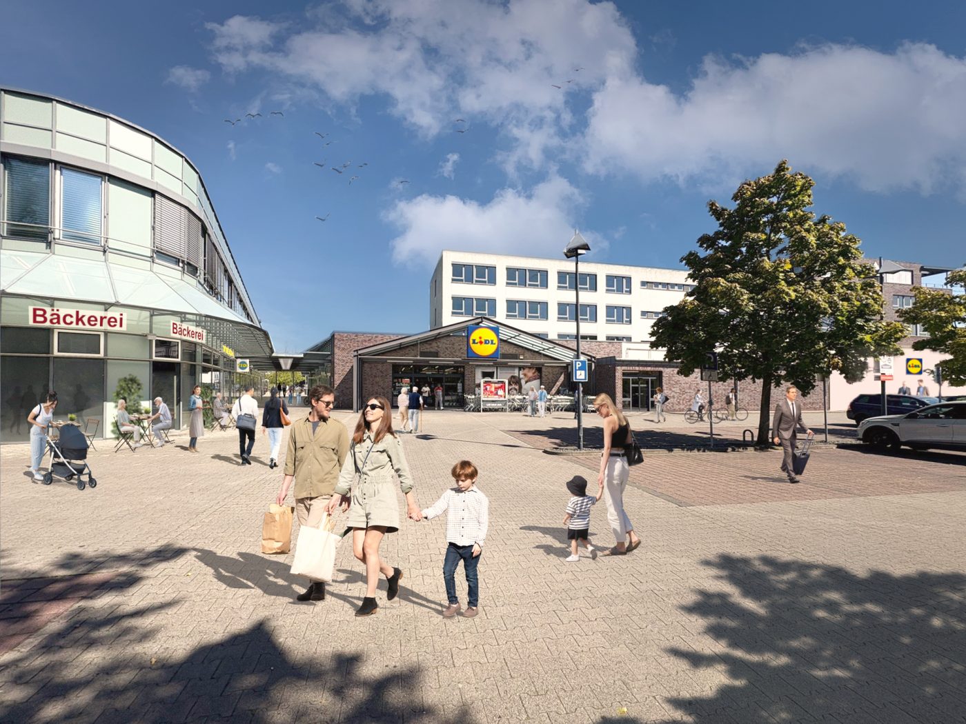 Visualisierung des Nahversorgungszentrums No20 in Langenhagen